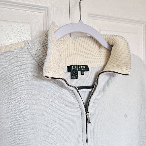 Ralph Lauren Mint And Pale Yellow Zip Up Sweater - Picture 3 of 9